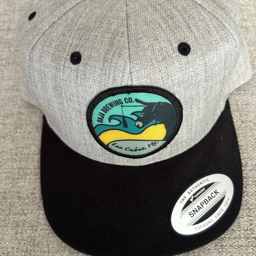 Baja Brewing Los Cabos Gray and Black Snapback Cap